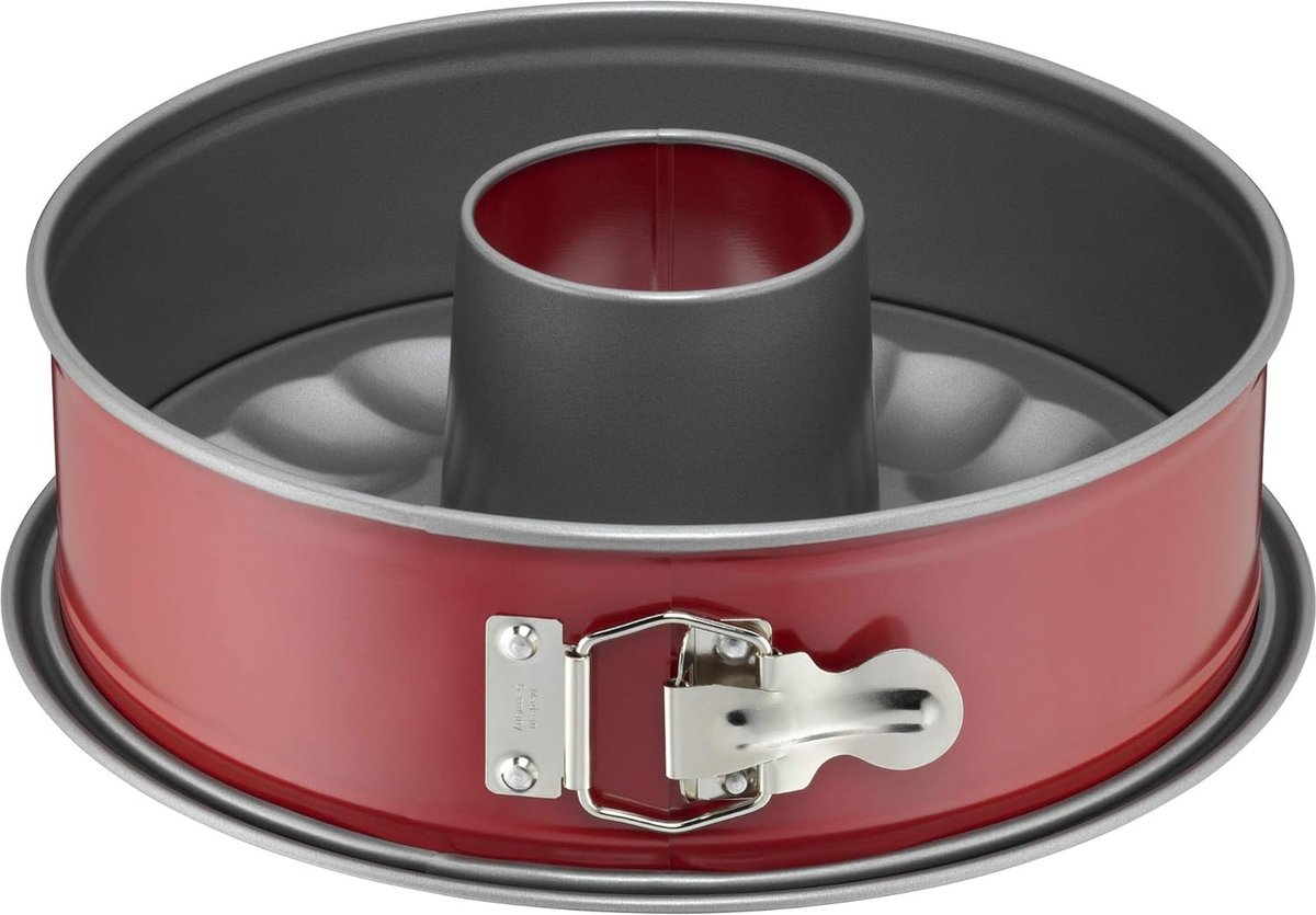 Classic Plus springvorm 26 cm met platte en buisbodem 2 planken ronde bakvorm rood & klassieke bakvorm 30 x 11 x 8 cm koningskaartvorm met antiaanbaklaag broodbakvorm