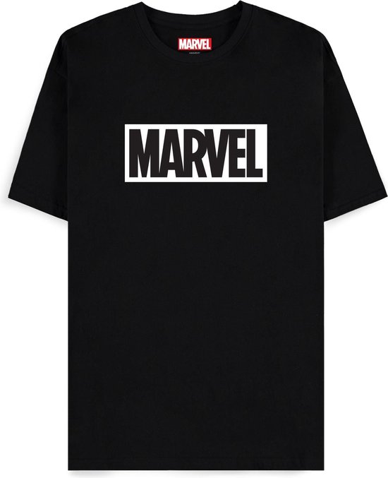 Marvel - T-shirt Marvel Logo Wit Zwart - XXL