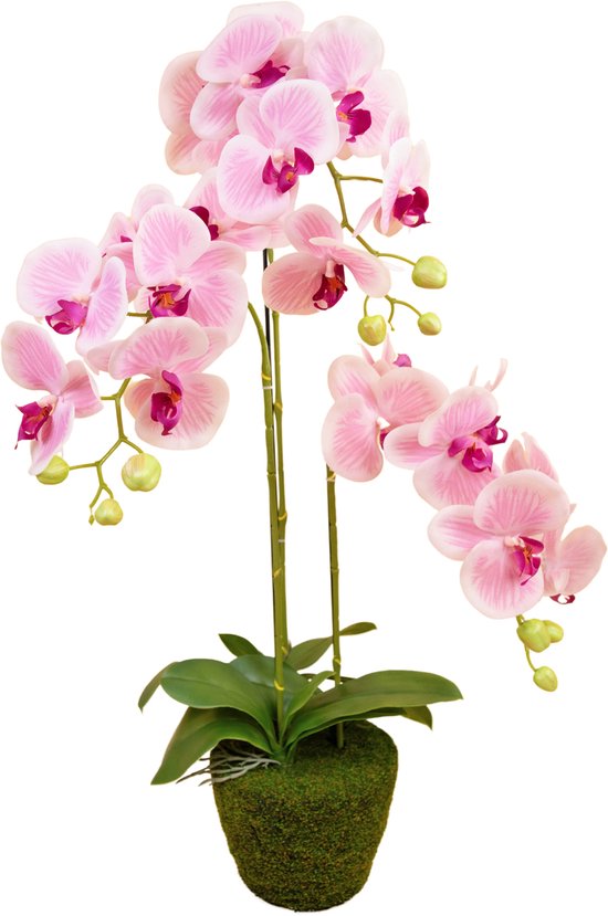 Greenmoods Kunstplanten - Kunstplant - Orchidee - Zijde - Roze - 85 cm