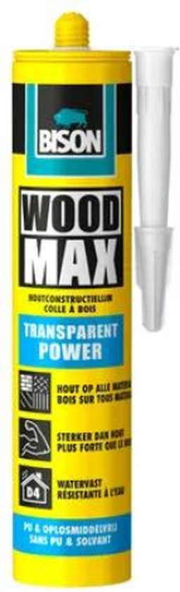 Bison wood max transparant houtconstructielijm - 320 gram