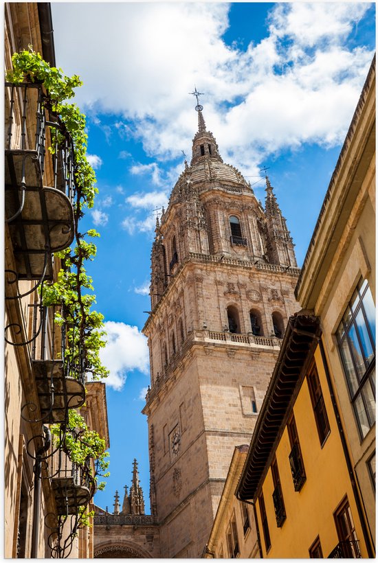 Poster Glanzend – Kathedraal - Stad - Gebouw - 70x105 cm Foto op Posterpapier met Glanzende Afwerking