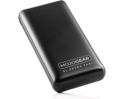 MOJOGEAR Powerbank 20000 mAh Extra Fast - Geschikt voor o.a. telefoon en tablet - 3 apparaten tegelijk opladen - USB A en USB C - LED-indicatie - 18 Watt - Zwart