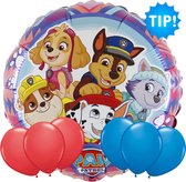 Ballon Paw Patrol 46 cm + 6 Ballons colorés 32 cm - Décoration d'anniversaire - Ballon aluminium non rempli - Décoration Fête de ballons fête - Guirlande de fête garçon fille