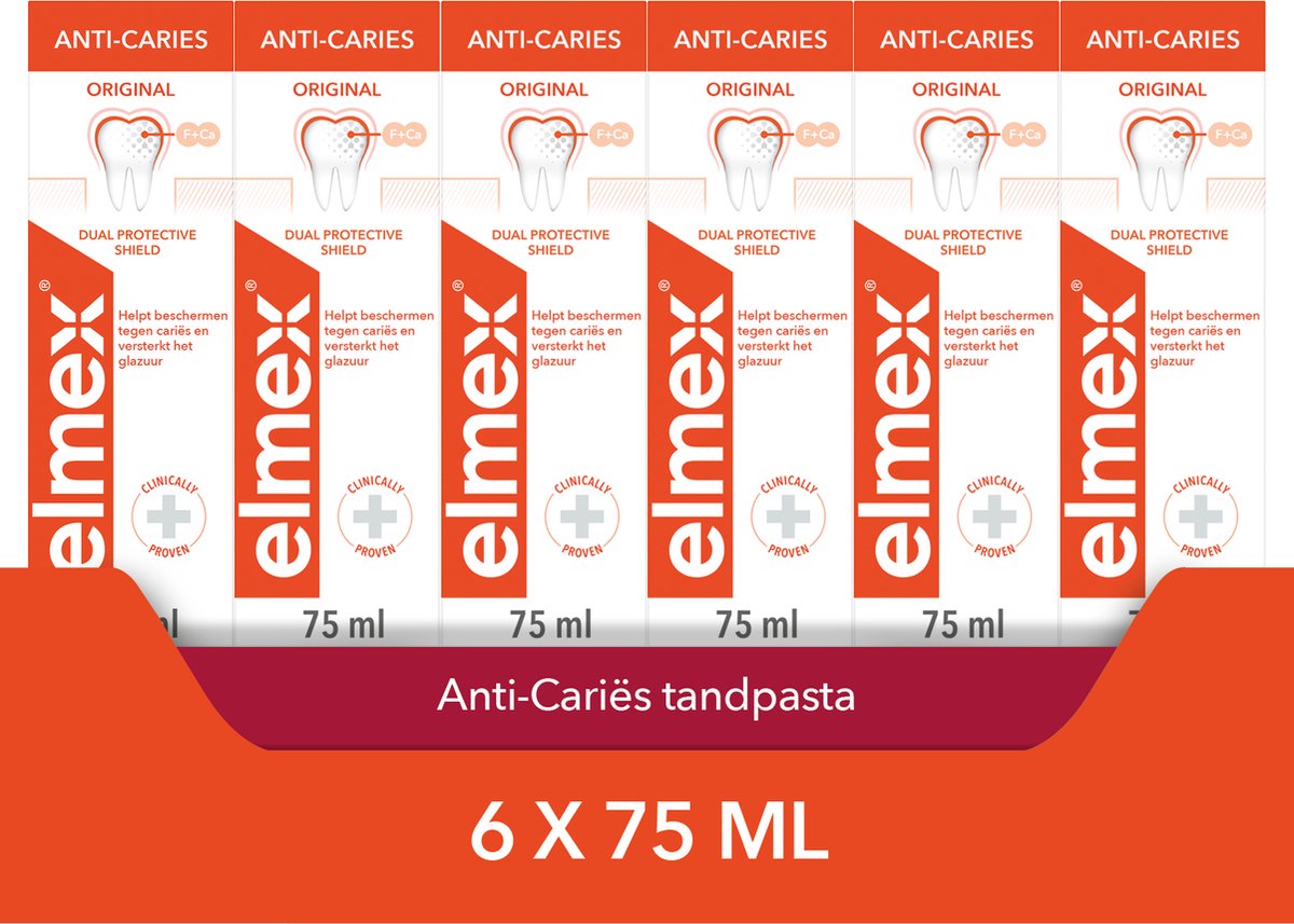 Goedkoopste Elmex Anti-Caries tandpasta - Tegen gaatjes - Voordeelverpakking - 6 x 75ml