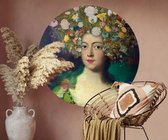 Behangcirkel 80cm Portret flower painting - Wallz