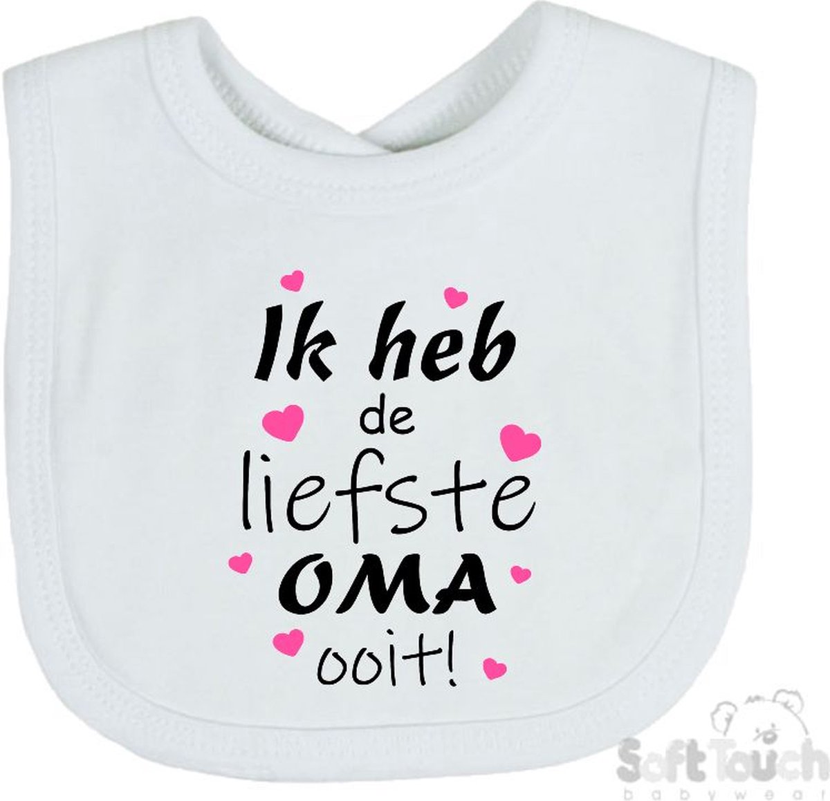 Goedkoopste Soft Touch Slabber Slabbetje Slab Ik heb de liefste Oma ooit! Moederdag Unisex Katoen Wit/zwart/roze Maat 33x22 Cm