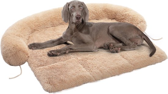 One stop shop - Luxe Hondenmat Extra Comfy - Hondenmand Donut - Hondenbed - Hondendeken Bank - 90 x 80 cm - Dierenkussen voor hond of kat - Beige