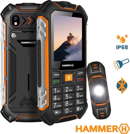 Hammer Sim Card HAMMER Boost 4G - Dual Sim - Oranje Zwart - Robuust en duurzaam | bol
