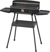 BBQ Électrique KitchenBrothers - Barbecue Modèle Sur Pied et Table - Barbecue de Table - Revêtement Antiadhésif - Surface de Grill 24x50cm - 2200W - Zwart