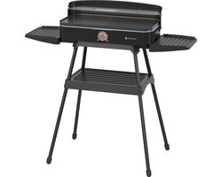 KitchenBrothers Elektrische BBQ - Staand en Tafelmodel Barbecue - Tafelbarbecue - Anti-aanbaklaag - 24x50cm Grilloppervlak - 2200W - Zwart