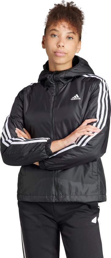 Adidas Sportswear Essentials 3-Stripes Insulated Hooded Jacket - Dames - Zwart