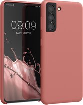 kwmobile telefoonhoesje geschikt voor Samsung Galaxy S21 - Hoesje met siliconen coating - Smartphone case in winter roze