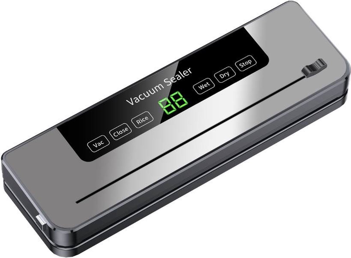 Vacumeermachine - Vacumeerapparaat - Vacuum Sealer - Inclusief 1 zak - Eten steriliseren - Waterdicht aanraakscherm - Gemakkelijke bediening - Sterilisatie met paars licht - Vacuummachine met snijfunctie - Premium