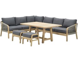 Santos lounge-diningset-5-dlg-links-acacia white wash-dgrijs-mgrey
