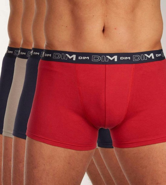 Dim Korte short - 4 Pack A1L Grey/Blue/Red - maat XL (XL) - Heren Volwassenen - Katoen/elastaan- 6596-A1L-XL