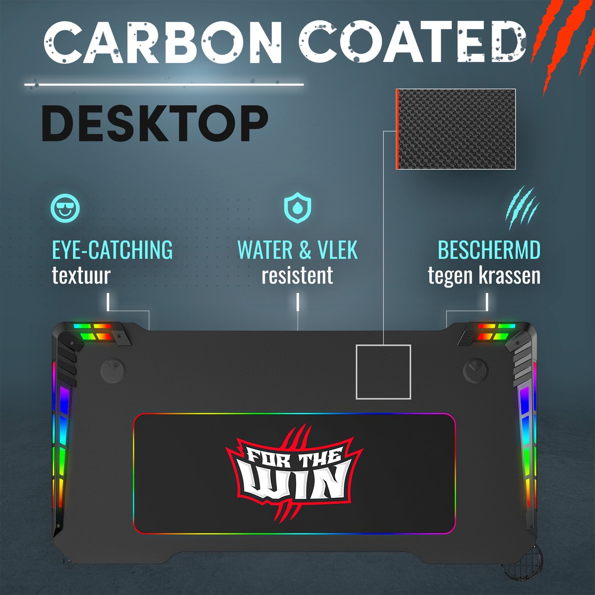 For Gaming Bureau - RGB LED Desk thumbnail 6