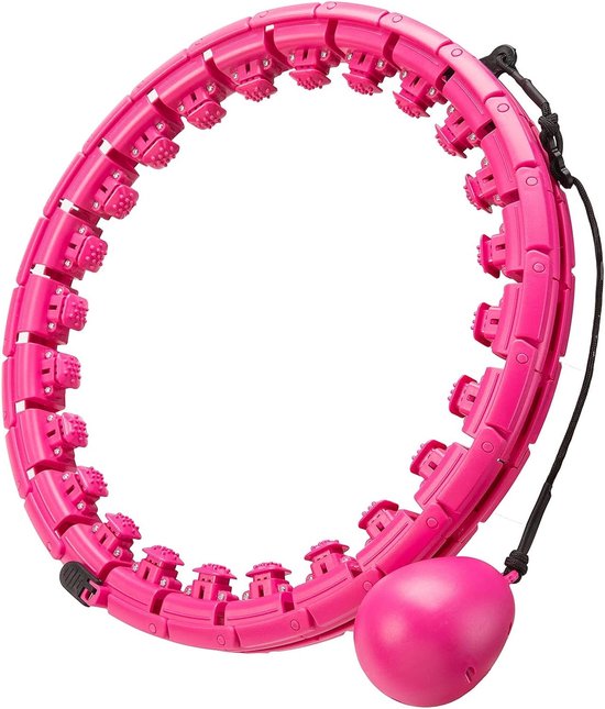 Smart hoelahoep met 16 knopen, voor volwassenen, met gewichtsbal en noppen, hoelahoep om af te vallen, fitness itness hoepel met teller, Smart Fit Hoop XXL, 60-128 cm