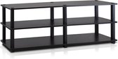 TV-rek met 3 niveaus, espresso/zwart, 29,46 x 119,89 x 39,12 cm