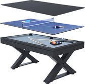 Concept-U - Multi-game, ping-pong en zwart hout biljart TEXAS