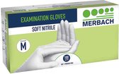 Merbach handschoenen - soft nitrile - wit - X-Small - poedervrij- 40 x 100 stuks voordeelverpakking