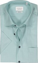 ETERNA modern fit overhemd korte mouw - twill - groen - Strijkvrij - Boordmaat: 40