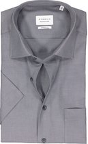 ETERNA modern fit overhemd korte mouw - twill - grijs - Strijkvrij - Boordmaat: 40