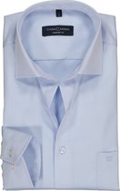CASA MODA comfort fit overhemd - mouwlengte 7 - twill - blauw - Strijkvrij - Boordmaat: 42