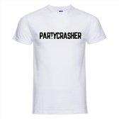 T-shirt Partycrasher | Festival | wit | Maat L