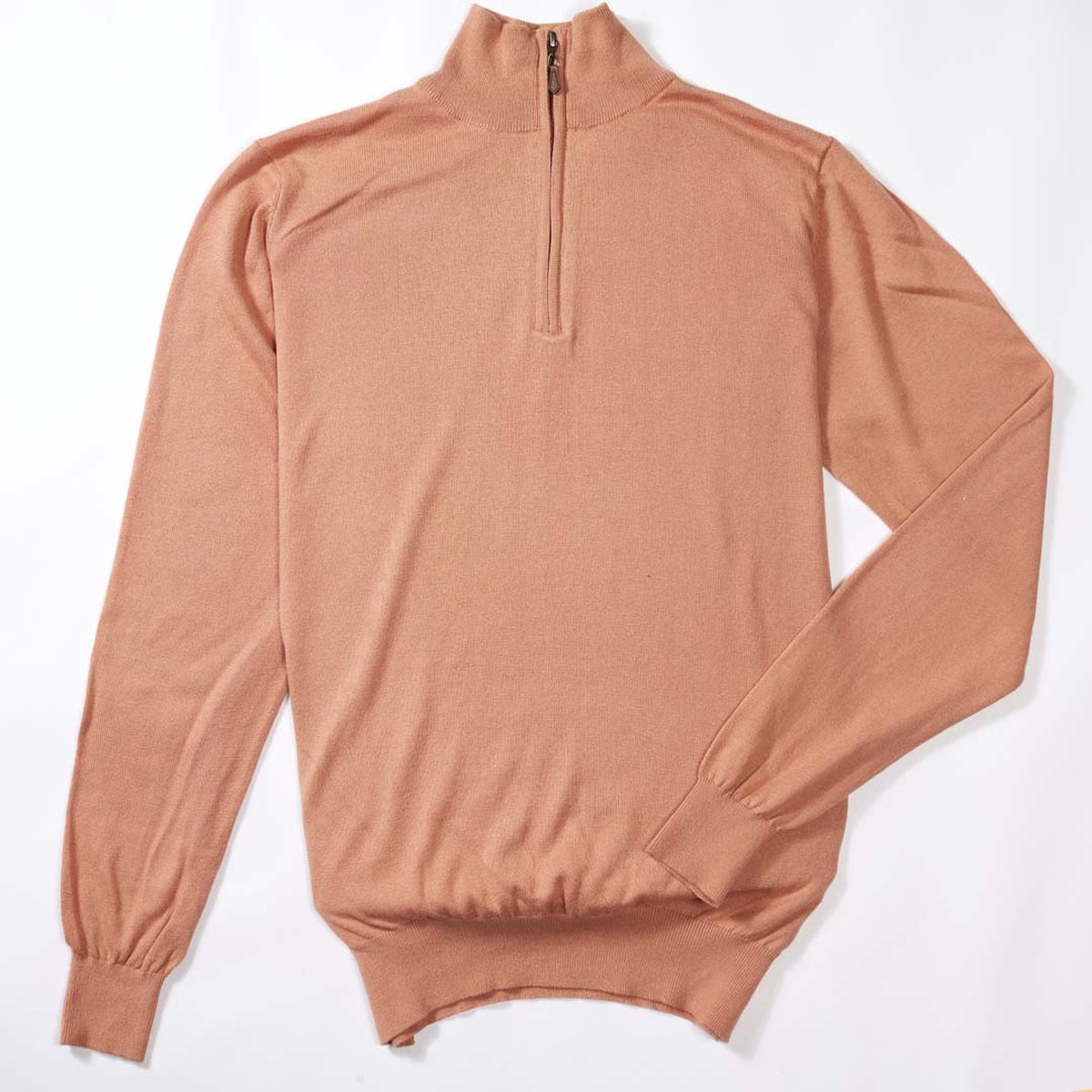 Osborne Knitwear Trui met halve rits - Katoen - Camel - M