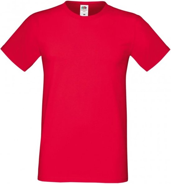 Fruit Of The Loom Heren Sofspun® T-shirt - Rood - Small