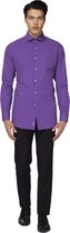 OppoSuits Purple Prince Shirt - Heren Overhemd - Casual Effen Gekleurd - Paars - Maat EU 43/44