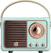 Retro Bluetooth-luidspreker, vintage luidspreker met klassieke antieke stijl, luid volume, draadloze Bluetooth 5.0-verbinding, TF-kaart, U-schijf en AUX-audio-ingang - Blauw duurzame vintage Radio