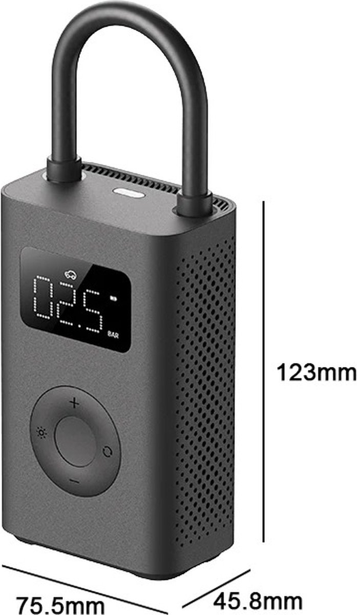 Xiaomi - Electrische Banden pomp - Draagbare Elektrische Luchtcompressor - Electrische Bandenpomp - Type C Input - Grijs — afbeelding 5