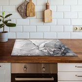 Inductiebeschermer grey marble | 57.6 x 51.6 cm | Keukendecoratie | Bescherm mat | Inductie afdekplaat