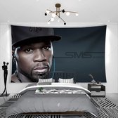 Allernieuwste.nl® Wandkleed HipHop Rapper 50 Cent - Kleur - 150 x 200 cm