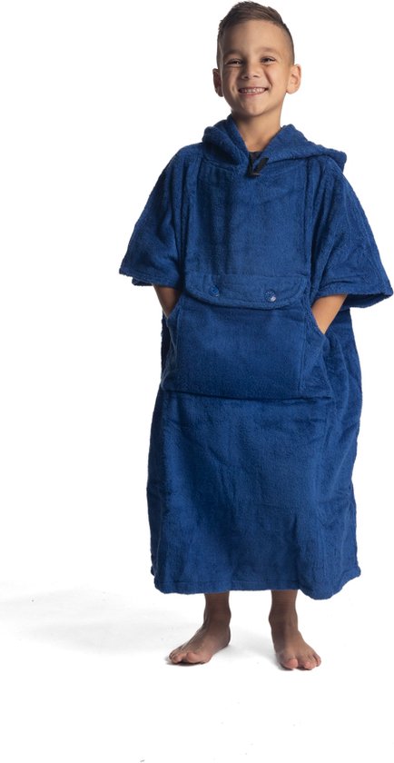 Belieff® Poncho pour enfant - Tissu éponge absorbant l'eau - Doux confortable - Coton égyptien - Blauw