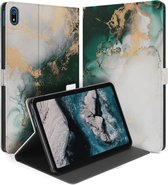 Uniek Nokia T20 Tablethoesje met Stand - Marble Green Design | B2C Telecom