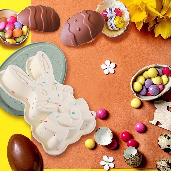 Moule En Silicone Lapin De Pâques, 3 Pcs Moule En Silicone 3D