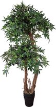 Kunst Esdoornplant Dubbele Stam | 165cm - Kunstplant met hout - Namaak esdoornplant - Kunstplanten voor binnen - Kunstplant esdoorn