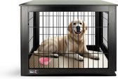 MaxxPet Houten Hondenbench - Hondenhuisje voor binnen - Hondenhok - kennel - 89x61x73cm - Zwart