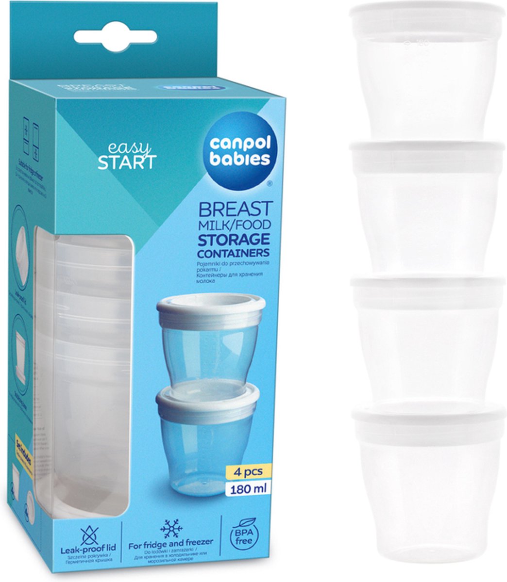 Goedkoopste Canpol Babies | Milk and Food Container | Pack of 4 x | 180 ml