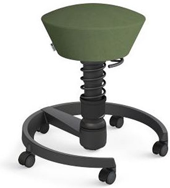 Aeris Swopper - ergonomische bureaukruk - zwart onderstel - groene zitting - harde wielen - mesh - standaard