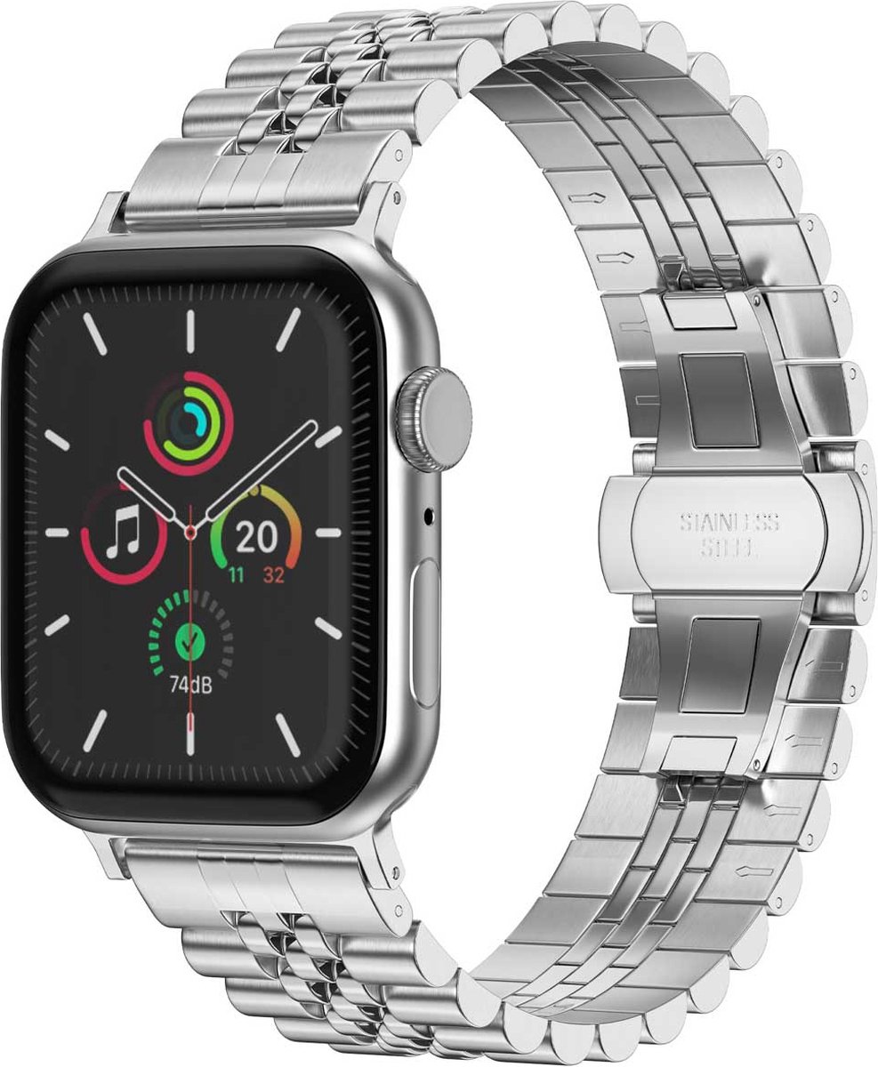 Selencia Jubilee stalen bandje voor de Apple Watch Series 1 / 2 / 3 / 4 / 5 / 6 / 7 / 8 / 9 / SE / Ultra (2) - 42 / 44 / 45 / 49 mm - Zilver