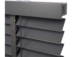 Dutchblinds® Houten Jaloezieën - 50mm - Antraciet - 80 x 175 cm - Breedtematen van 40 t/m 300 cm