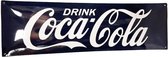 Coca-Cola Logo Donkerblauw Emaille Bord - 70 x 22cm