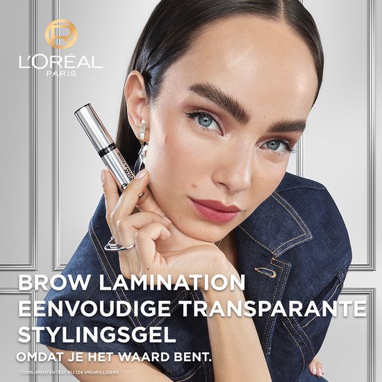 L'Oréal Paris Brow Lamination stylingsgel - transparante wenkbrauwgel - tot wel 24 uur een gelamineerde wenkbrauwlook - sterke fixatie - 6ml - L’Oréal Paris