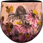 Ter Steege Pot de Fleurs Métal Rose Azur-Multicolore D 24 cm H 21 cm