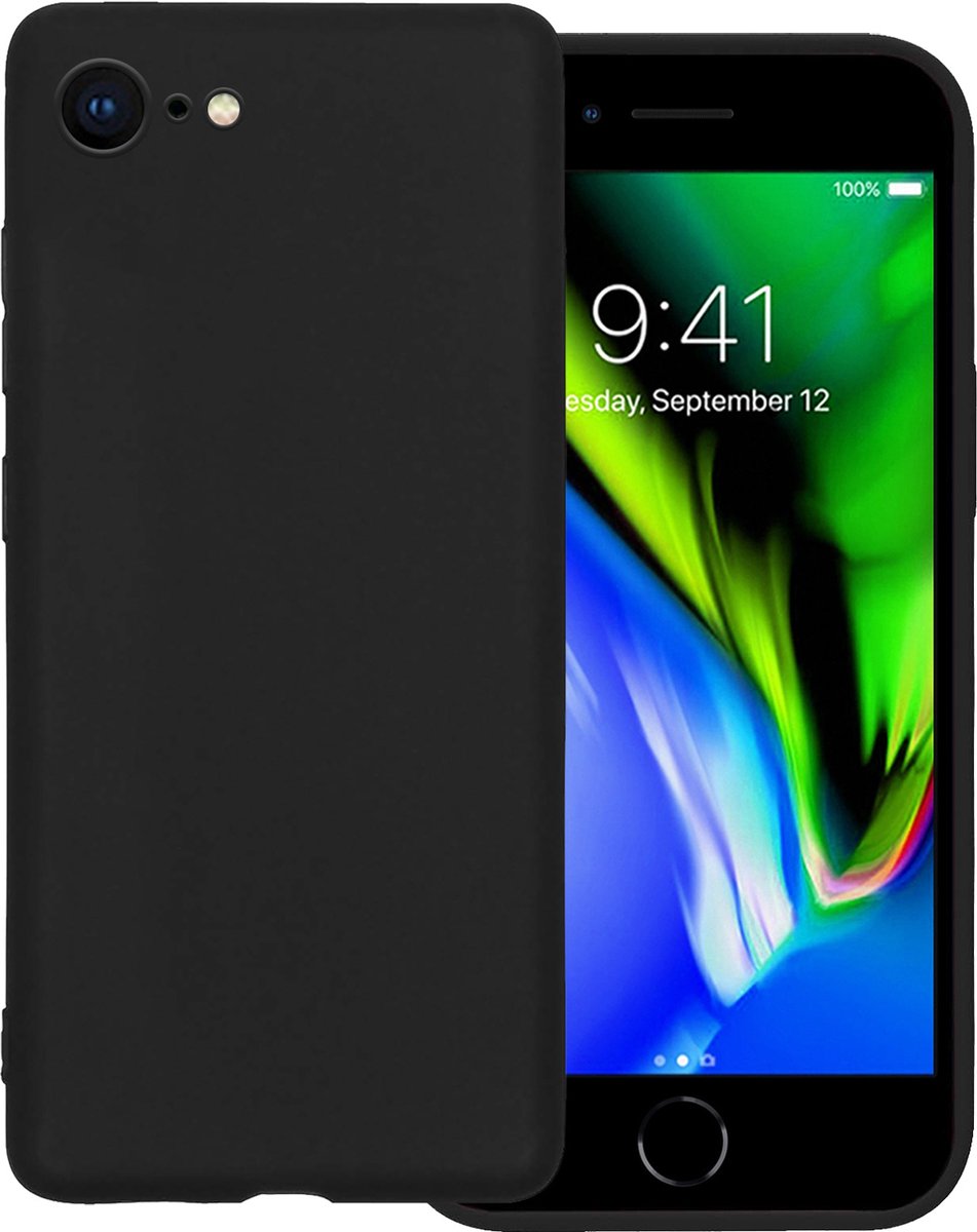 Hoesje Geschikt voor Apple iPhone 8 - Sterk & Shockproof - Hoes Cover - Siliconen Case - Zwart