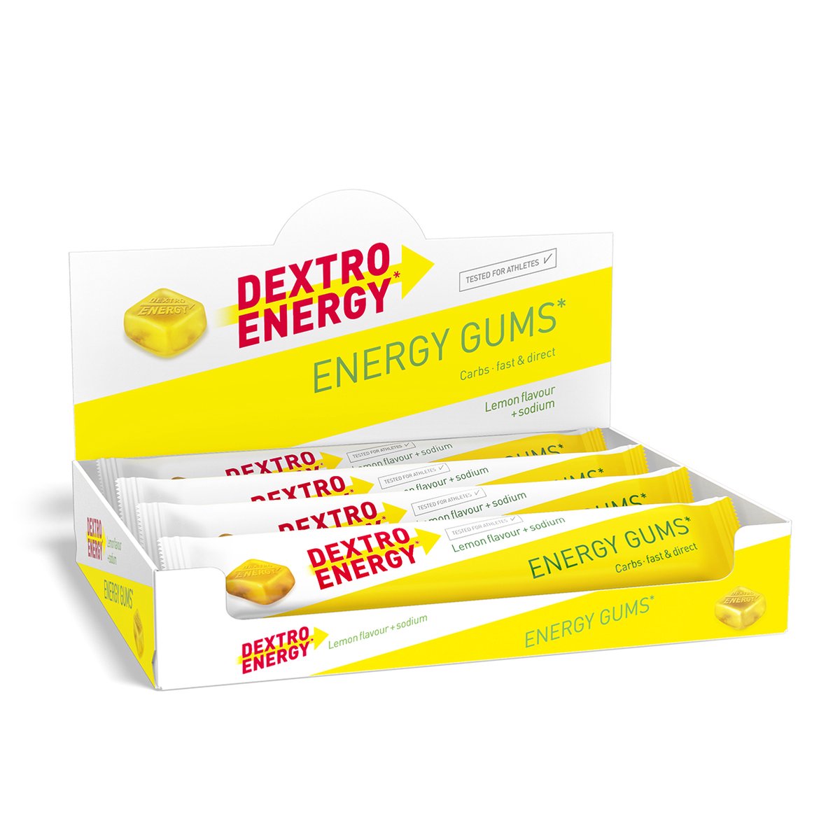Goedkoopste Dextro Energy Energie Gums - Citroen Natrium Energie Bar - Vegan Energie Reep - 8 porties (8 x 45 gram