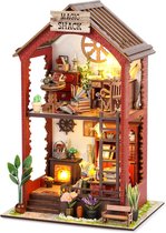 Kit de construction miniature Premium - Kit de construction - Pour Adultes (14+) - Kit de construction de maquettes - DIY - Maison de poupée - avec lumière LED - La cabane magique de Martin